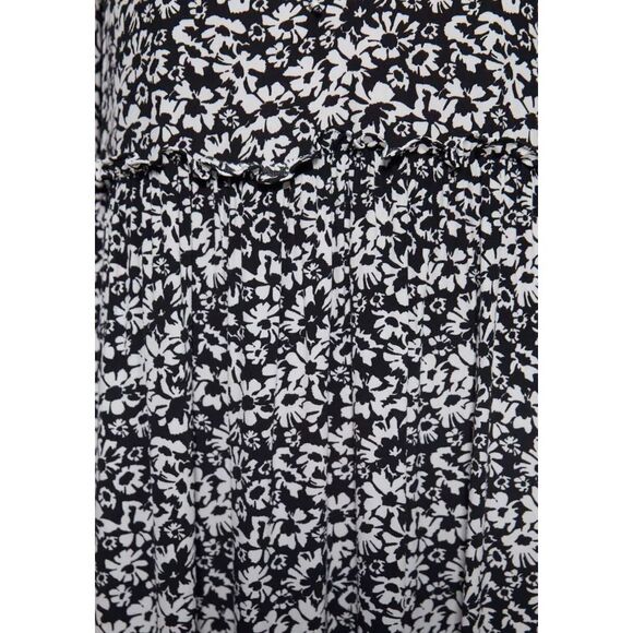 Zara white‎ black midi ruffle floral dresss size medium boho relaxed fit flowy - Picture 4 of 9